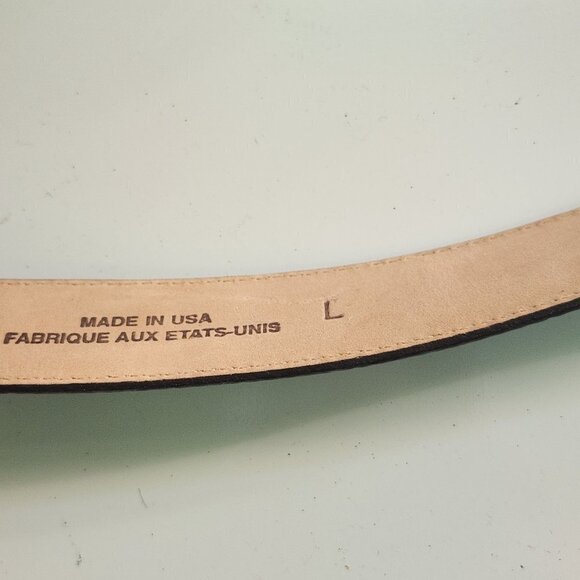 Talbots Vintage Genuine Leather Croc Embossed Western Belt Size L - Picture 7 of 7